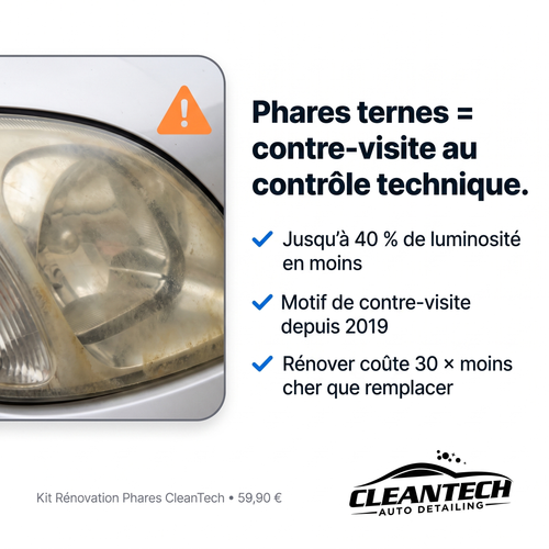 CleanTech® Kit Rénovation Phares – Polymère vapeur, résultat vitrifié