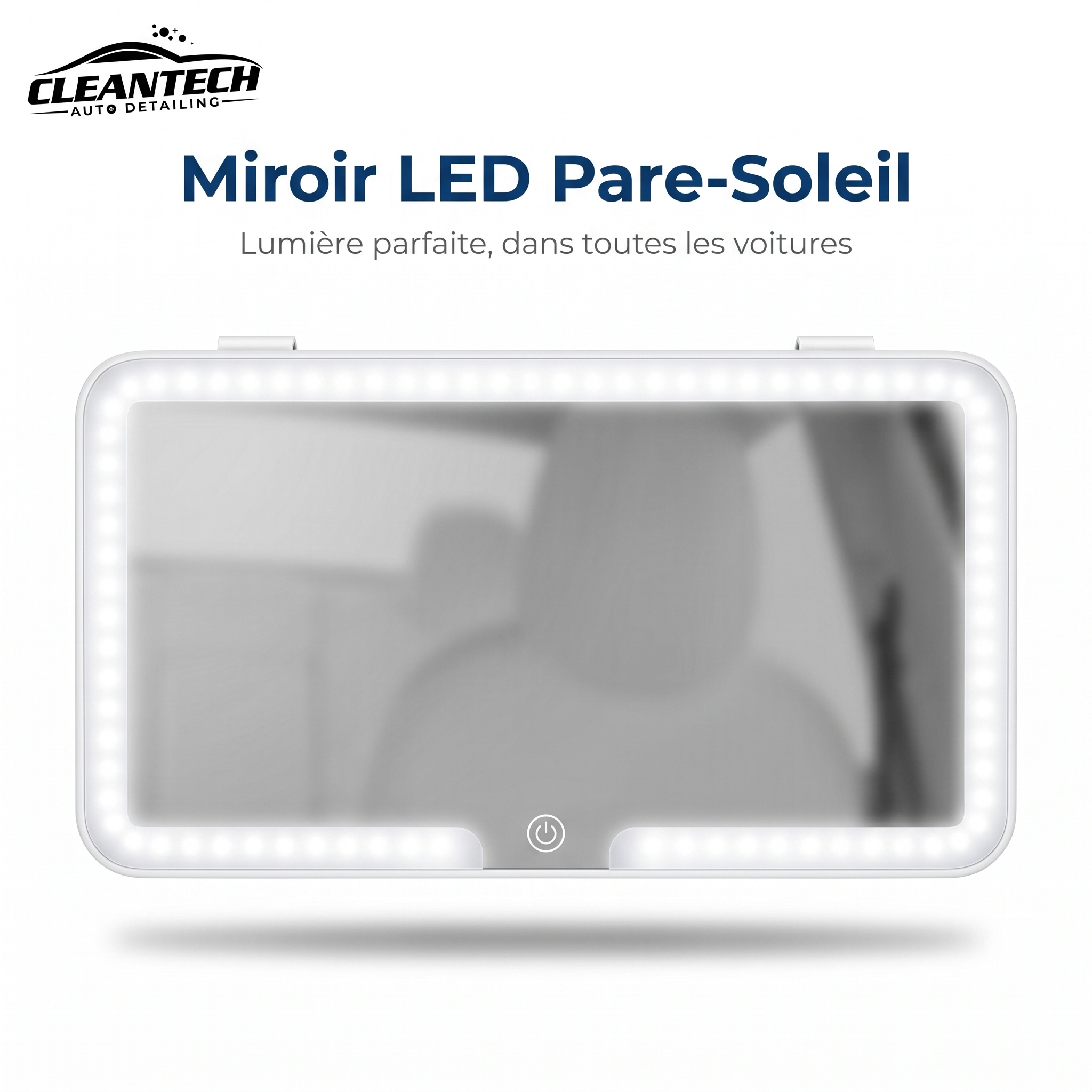Miroir LED pare-soleil CleanTech – miroir de courtoisie rechargeable
