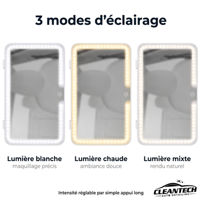 3 modes d'éclairage – lumière blanche, chaude, mixte, intensité réglable