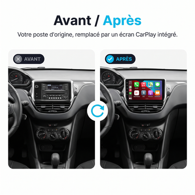 Autoradio CarPlay & Android Auto Peugeot 208 (2012-2018) – Avant / après : Peugeot 208