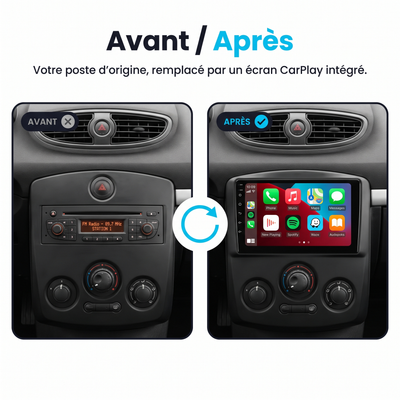 Autoradio CarPlay & Android Auto Renault CLIO 3 (2005-2014) – Avant / après : Renault CLIO 3